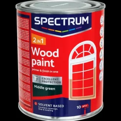 Tous Les Articles Bricolage|Peinture<Spectrum Laque satinée pour bois 2-en-1 Vert moyen Vert 750 ml | Action FR