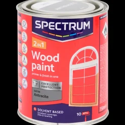 Tous Les Articles Bricolage|Peinture<Spectrum Peinture laque satinée pour bois 2-en-1 Anthracite Gris 750 ml | Action FR