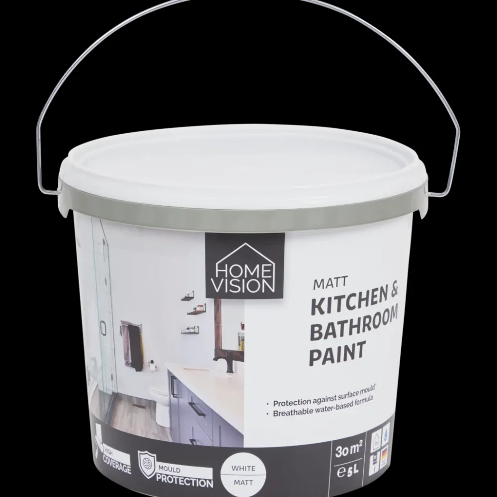 Tous Les Articles Bricolage|Peinture< Peinture pour salle de bain et cuisine Home Vision Blanc mat Blanc | Action FR