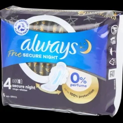 Tous Les Articles Hygiène & Beauté|Soins Corporels<Always Serviettes hygiéniques Free Secure Night 6 Pièces | Action FR