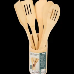 Tous Les Articles Cuisine|Ustensiles De Cuisine< Set d’ustensiles de cuisine en bambou dans support | Action FR